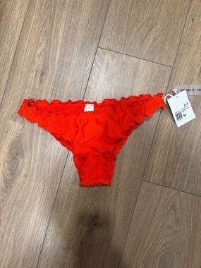Forever 21 Bright Red Ruffle Bikini Bottoms